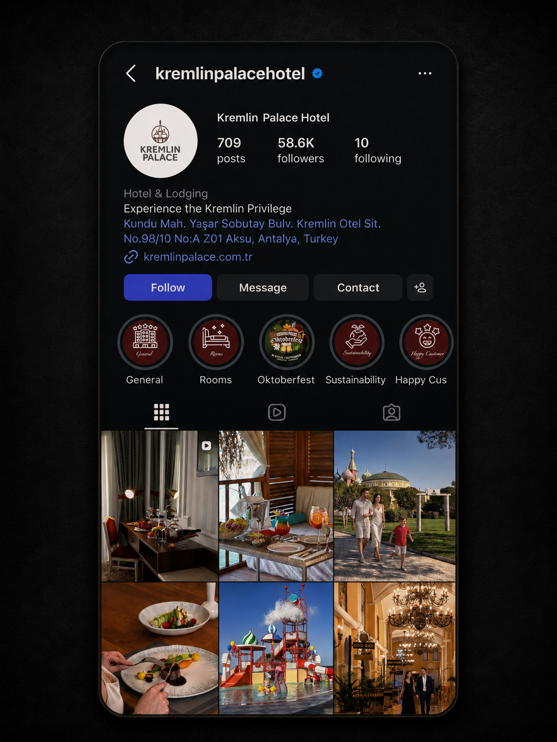 Seven-star luxury hotel social presence and content direction by Orphea Society